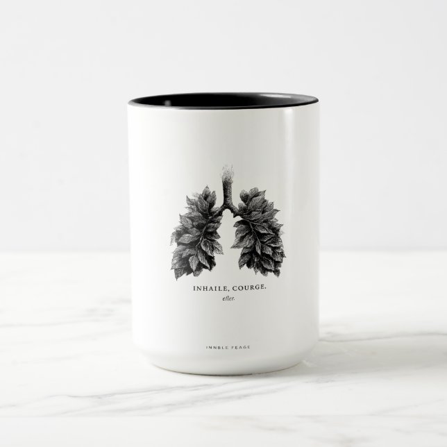 "Inhale Courage" Conceptual Art | Lungs Made of Le Mug (Center)