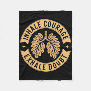 Inhale Courage Exhale Doubt Inspirational Yoga Shi Fleece Blanket