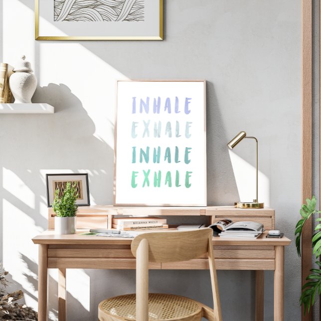 Inhale Exhale affirmation mental health poster (Creator Uploaded)