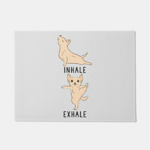 inhale exhale chihuahua dog yoga doormat