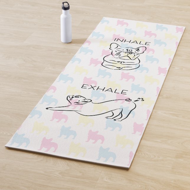 Inhale Exhale French Bulldog Yoga Mat (In Situ)