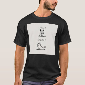 Inhale Exhale Frenchie Throw Pillow.png T-Shirt