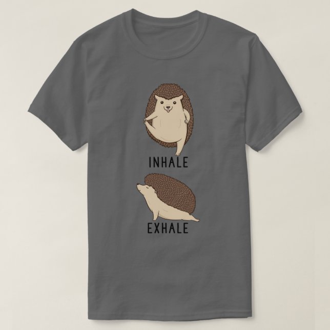 Inhale Exhale Hedgehog Yoga T-Shirt (Design Front)