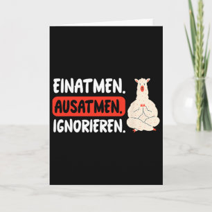 Inhale Exhale Ignore Funny Llama Yoga Card