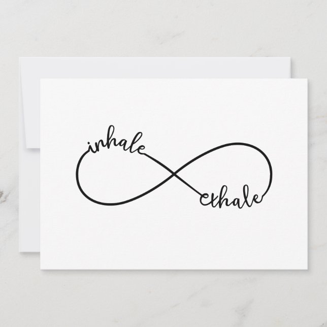 Inhale, exhale, infinity sign invitation (Front)