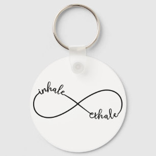 Inhale, exhale, infinity sign key ring