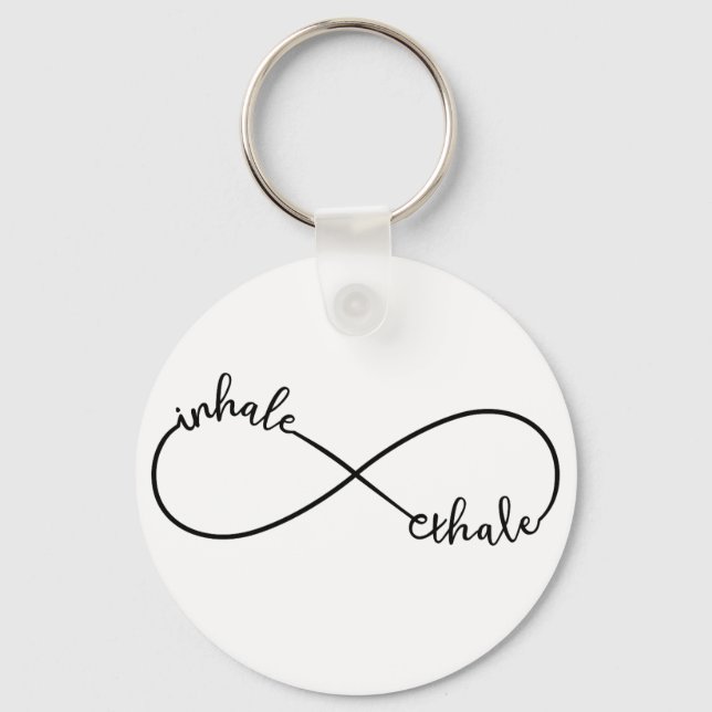 Inhale, exhale, infinity sign key ring (Front)