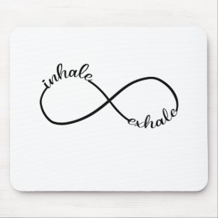 Inhale Exhale Infinity Sign Symbol T-Shirt Yogi Mouse Mat