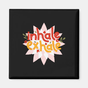 Inhale Exhale Meditation Energy Mandala Art Yoga W Magnet
