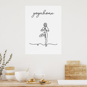 Inhale Exhale Meditation modern yoga studio Poster