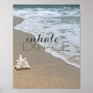 inhale exhale  poster ocean beach photograph