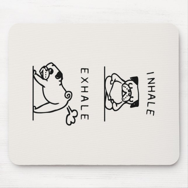 Inhale Exhale Pug Blanket Mouse Mat (Front)