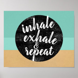 inhale exhale quote wall art motivational