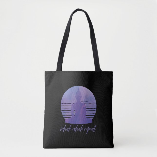 Inhale Exhale Repeat Purple Tote Bag (Front)