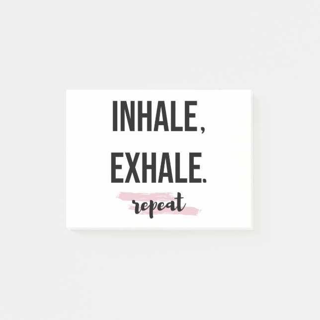 Inhale Exhale Repeat T-Shirt Yoga Quotes Gift Yogi Post-it Notes (Front)