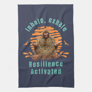 Inhale, Exhale Resilience Activated Bigfoot  Tea Towel