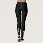 Inhale Exhale Script Black and White Leggings<br><div class="desc">These unique black and white leggings with the words "inhale" and "exhale" in a modern cursive handwritten font will set you apart from the rest.</div>