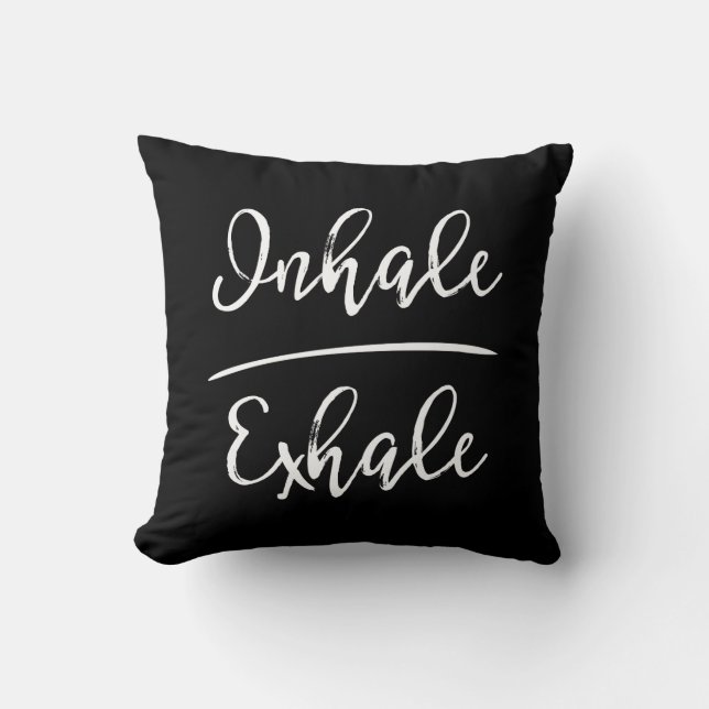 Inhale Exhale Typography Cushion (Front)