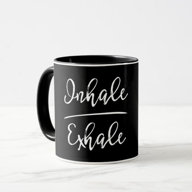 Inhale Exhale Typography Mug (Front Left)