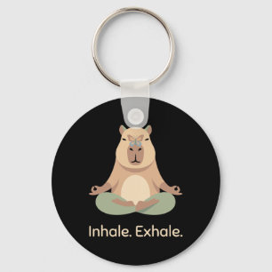 Inhale Exhale Yoga Capyra Zen Animal Relaxation Key Ring