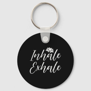 Inhale Exhale Yoga Mindfulness Meditation Lotus Ca Key Ring