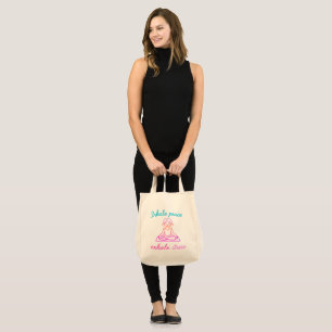 Inhale Peace Exhale Stress   Mindful Yoga Graphic Tote Bag