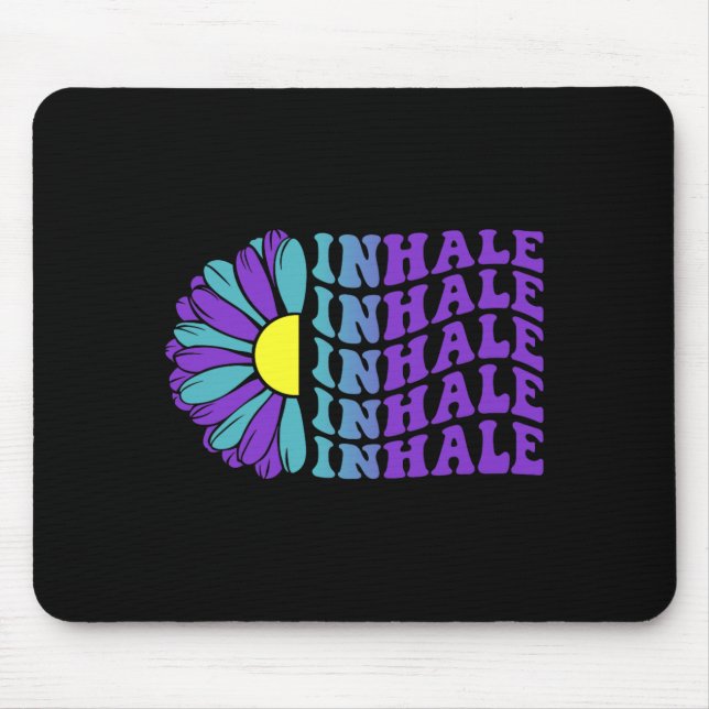 Inhale Prevention Awareness Suower Design Mouse Mat (Front)