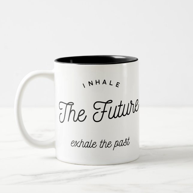 inhale the future Two-Tone coffee mug (Left)