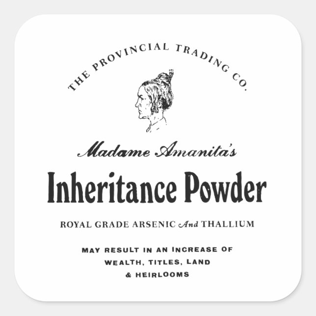 Inheritance Powder - apothecary label (Front)
