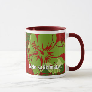 Iniki Point Hawaiian Christmas Red Mug