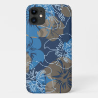 Iniki Point Hawaiian Hibiscus Floral Blue