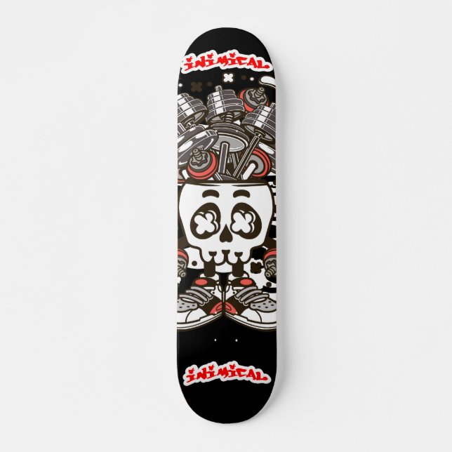 Inimical Barbell Skull  Skateboard (Front)
