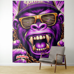 Inimical Mad Gorilla Tapestry