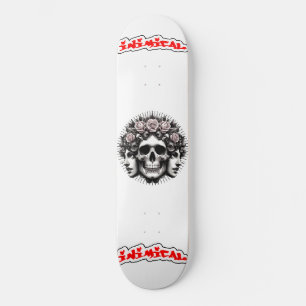 Inimical Rose Skull Skateboard