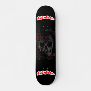 Inimical Rose Skull Skateboard