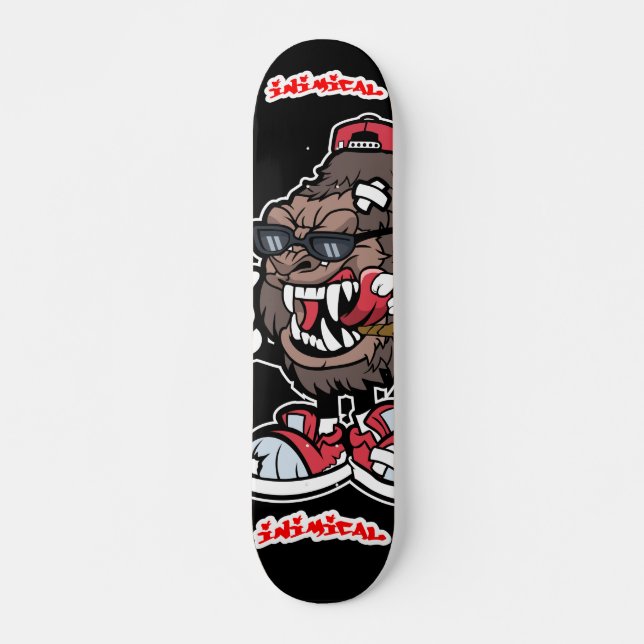 Inimical Skater Gorilla Deck  Skateboard (Front)