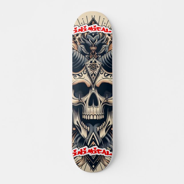 Inimical Viking Skull  Skateboard (Front)