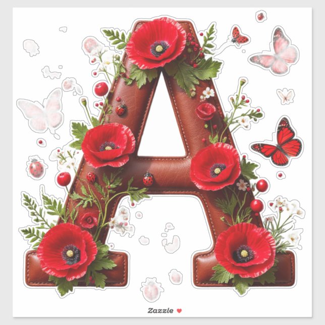 🐞 Initial A For Personalised Floral Keepsakes 🦋 (Sheet)
