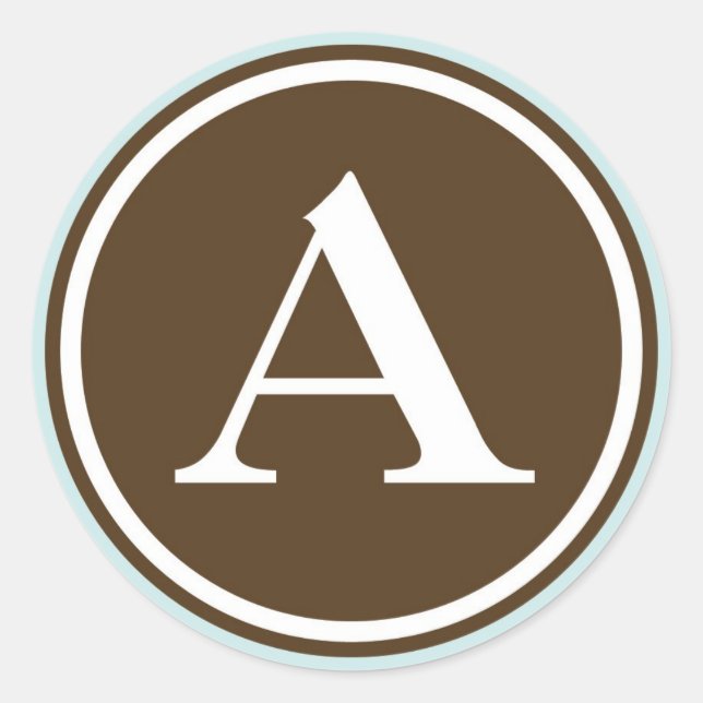 Initial A monogram circle letter seal party favour (Front)