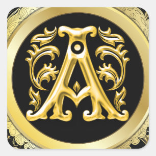 Initial A Sticker - Monoram in Gold