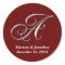 Initial A wine red monogram custom name favour sea
