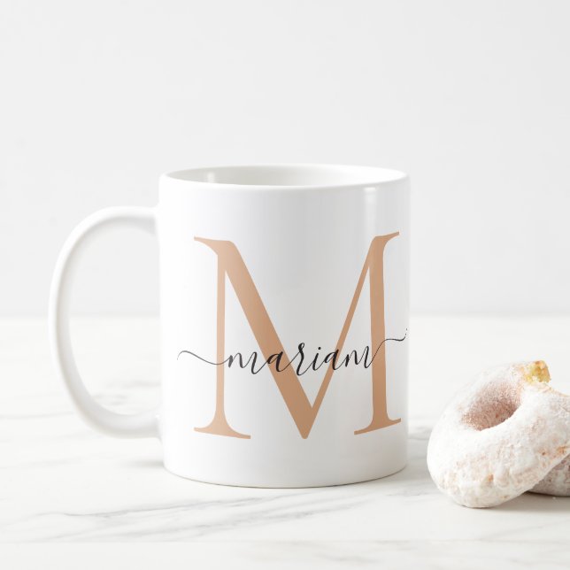 Initial and Name Personalised Coffee Mug (With Donut)