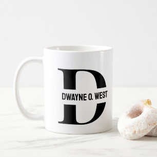 Initial and Name Personalised Monogrammed Coffee Mug