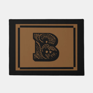 Initial B Doormat with Black Border