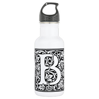 Initial B Monogram. Customised Name Floral Pattern 532 Ml Water Bottle