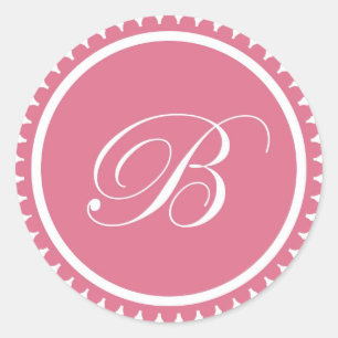Initial B princess pink monogram seal party favour