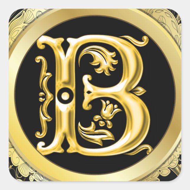 Initial B Sticker in Gold (Front)