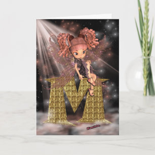 Initial Birthday Card M, Cute little fairy