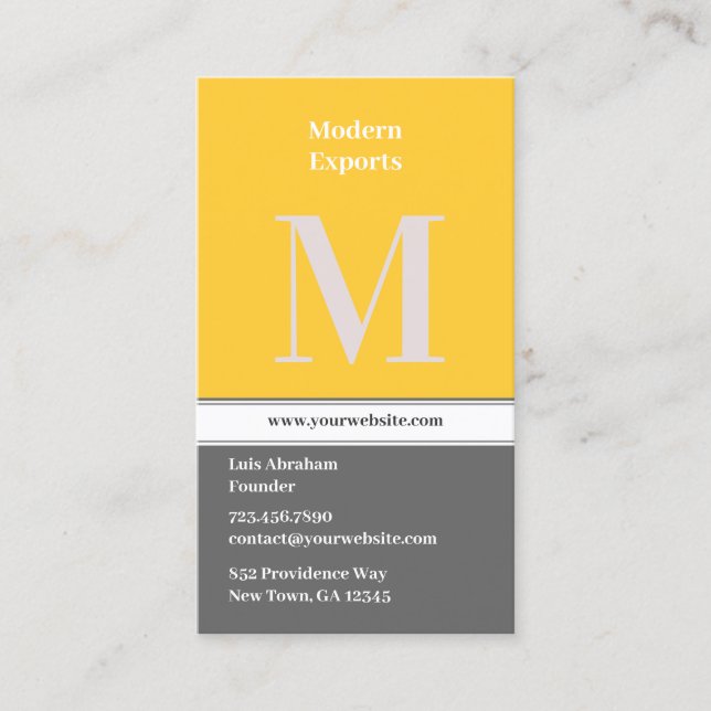 Initial Business Card (Front)