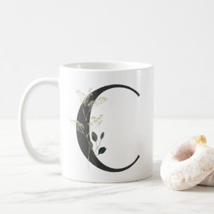 Initial C With Soft colour flower Coffee Mug